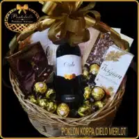 Poklon sa vinom korpa Cielo merlot, Gift basket for men