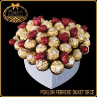 Poklon jubavi za devojku set Ferrero buket Srce